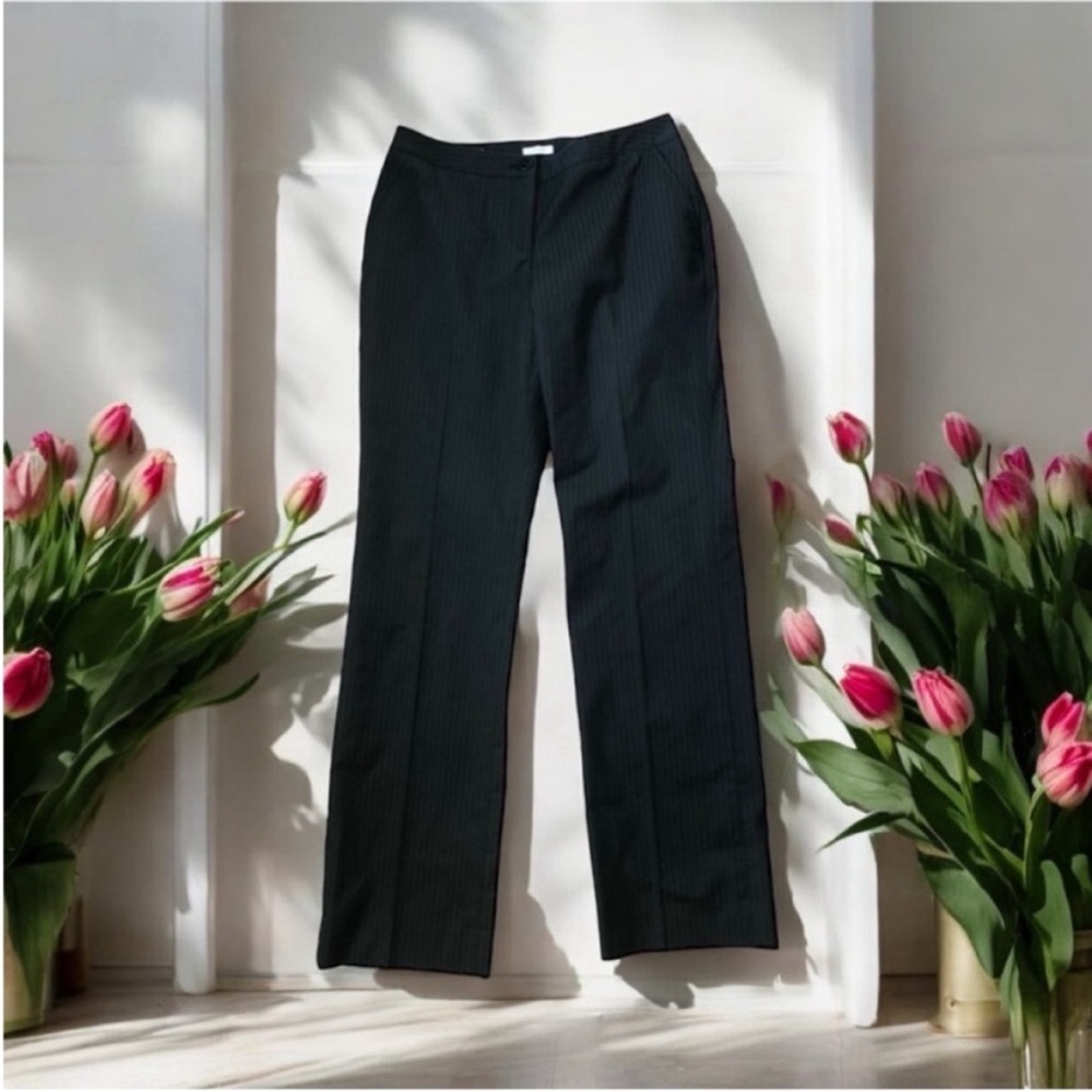 Semantiks Black Dress Pants with Brown Pinstripes